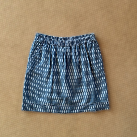 NWOT Sonoma Patterned Chambray Pull-On Skirt - Picture 1 of 6